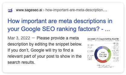 Meta Description for this article